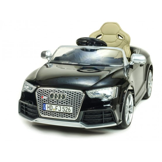 Audi RS5 s 2.4G dálkovým ovládáním, čalouněnou sedačkou a vstupem pro SD kartu, černé lakování